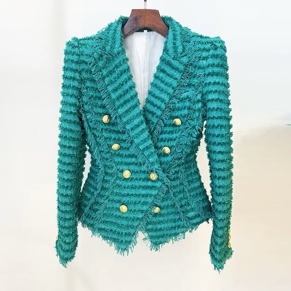 Teal Tweed Blazer and Short Set - NWT - Picture 3 of 5